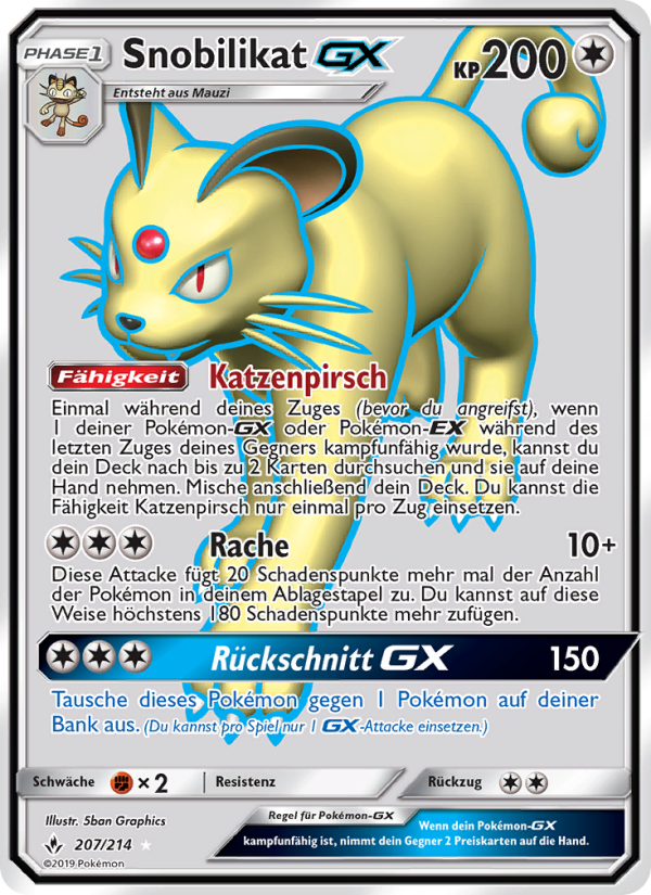 Snobilikat GX 207 — Kräfte im Einklang (German Pokémon TCG card)