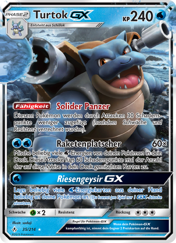 Turtok GX 35 — Kräfte im Einklang (German Pokémon TCG card)
