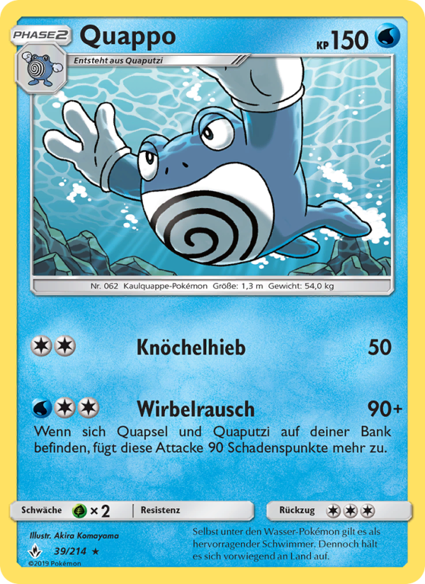 Quappo 39 — Kräfte im Einklang (German Pokémon TCG card)