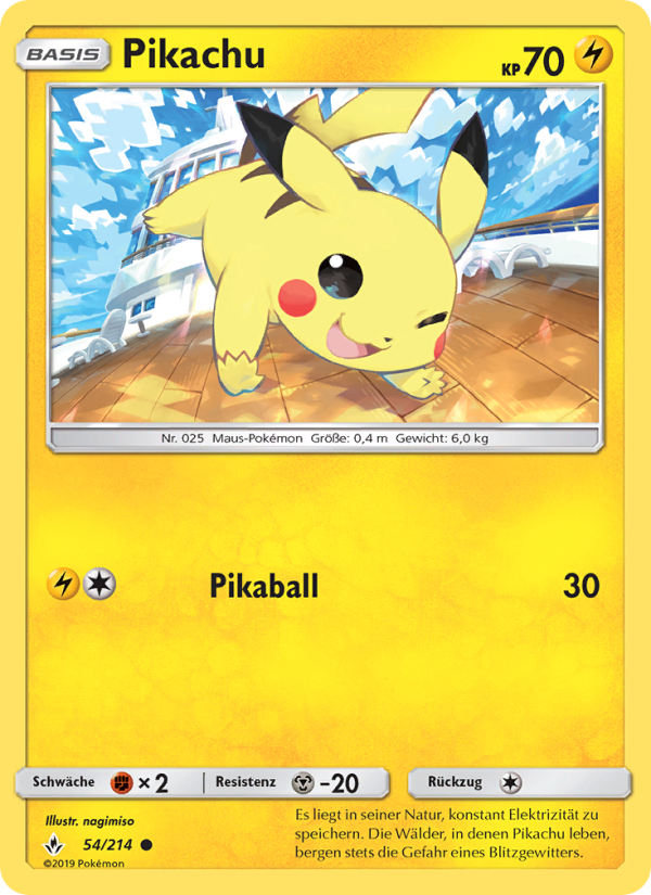 Pikachu 54 — Kräfte im Einklang (German Pokémon TCG card)