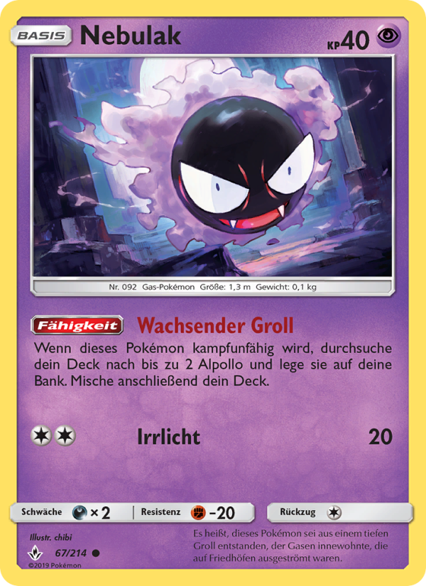 Nebulak 67 — Kräfte im Einklang (German Pokémon TCG card)