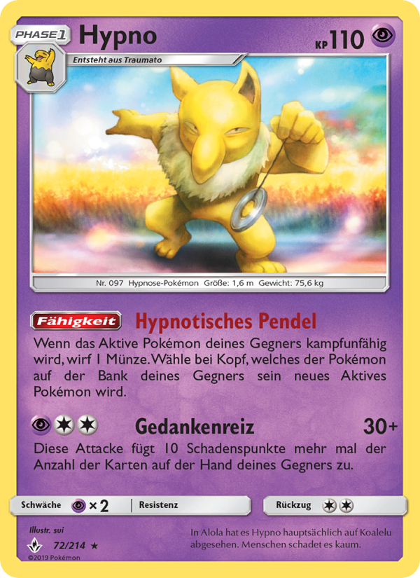 Hypno 72 — Kräfte im Einklang (German Pokémon TCG card)