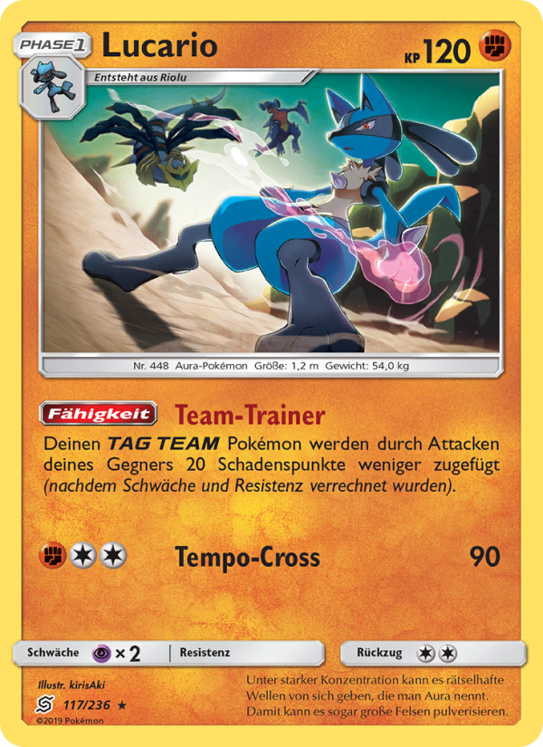 Lucario 117 — Bund der Gleichgesinnten (German Pokémon TCG card)
