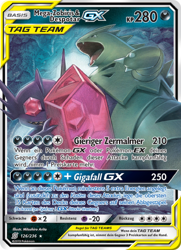 Mega-Zobiris & Despotar GX 126 — Bund der Gleichgesinnten (German Pokémon TCG card)