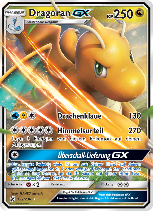 Dragoran GX 152 — Bund der Gleichgesinnten (German Pokémon TCG card)