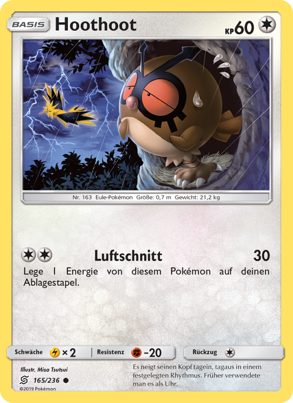Hoothoot 165 — Bund der Gleichgesinnten (German Pokémon TCG card)