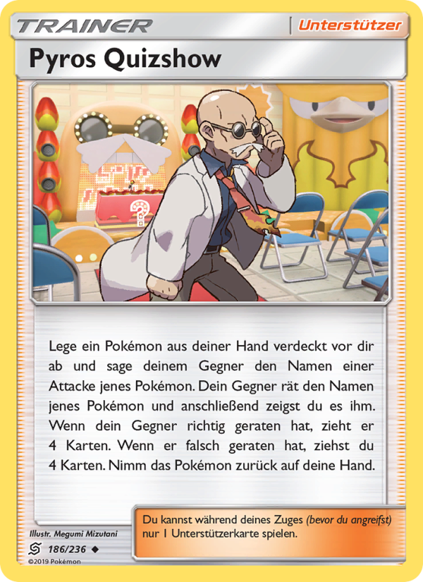 Pyros Quizshow 186 — Bund der Gleichgesinnten (German Pokémon TCG card)