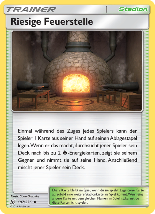 Riesige Feuerstelle 197 — Bund der Gleichgesinnten (German Pokémon TCG card)