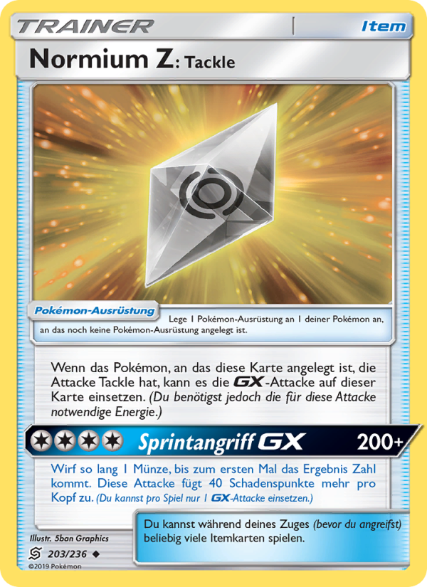 Normium Z: Tackle 203 — Bund der Gleichgesinnten (German Pokémon TCG card)