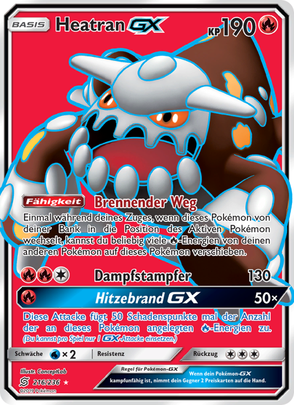 Heatran GX 216 — Bund der Gleichgesinnten (German Pokémon TCG card)
