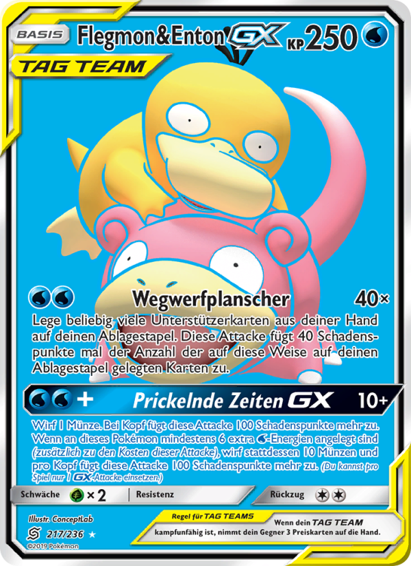 Flegmon & Enton GX 217 — Bund der Gleichgesinnten (German Pokémon TCG card)