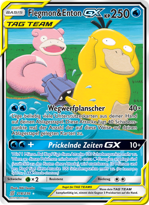 Flegmon & Enton GX 218 — Bund der Gleichgesinnten (German Pokémon TCG card)