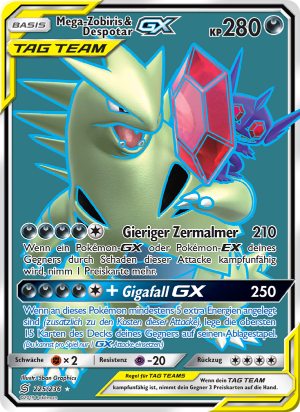 Mega-Zobiris & Despotar GX 225 — Bund der Gleichgesinnten (German Pokémon TCG card)