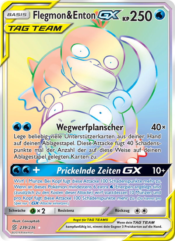 Flegmon & Enton GX 239 — Bund der Gleichgesinnten (German Pokémon TCG card)