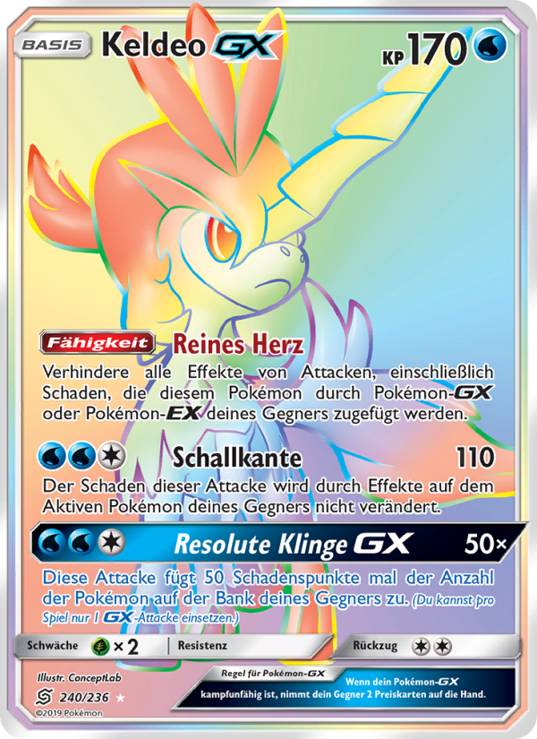 Keldeo GX 240 — Bund der Gleichgesinnten (German Pokémon TCG card)
