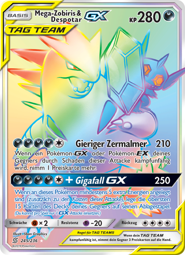 Mega-Zobiris & Despotar GX 245 — Bund der Gleichgesinnten (German Pokémon TCG card)