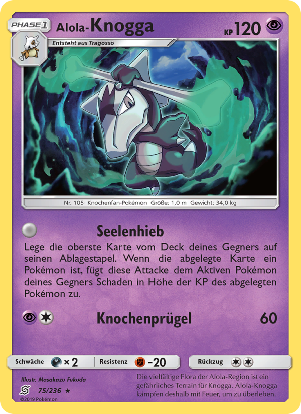 Alola-Knogga 75 — Bund der Gleichgesinnten (German Pokémon TCG card)