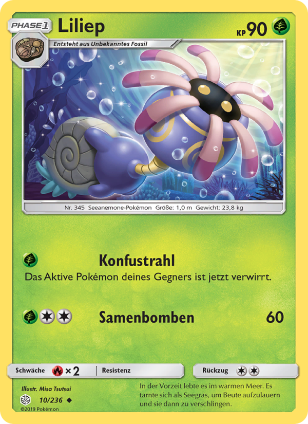 Liliep 10 — Cosmic Eclipse (German Pokémon TCG card)