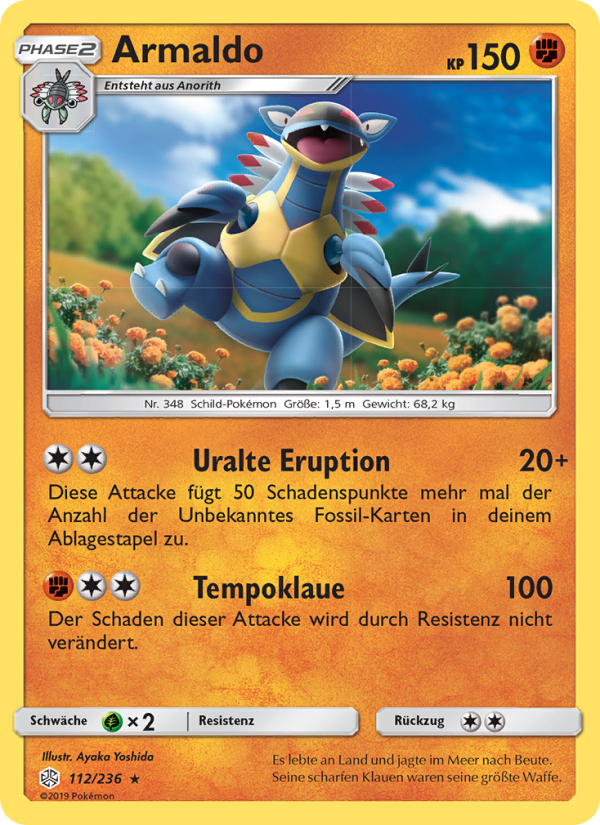 Armaldo 112 — Cosmic Eclipse (German Pokémon TCG card)