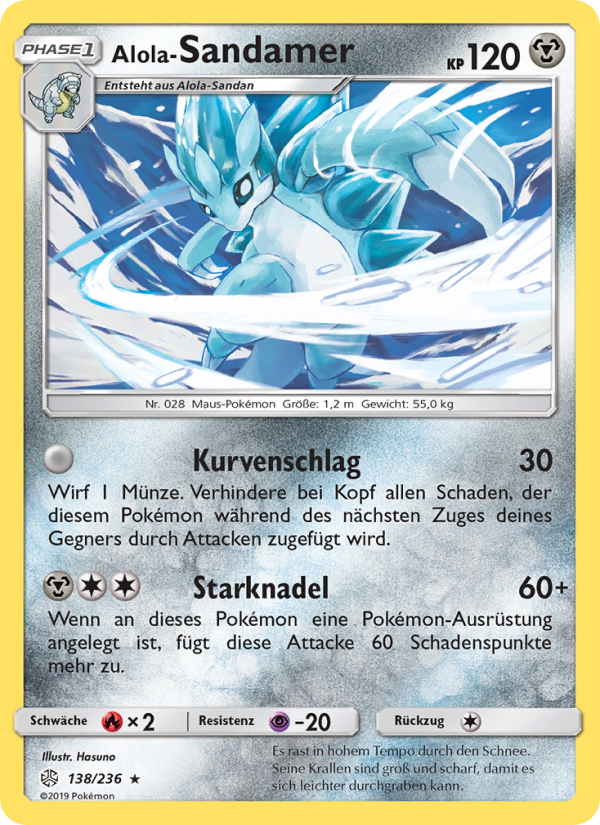 Alola-Sandamer 138 — Cosmic Eclipse (German Pokémon TCG card)