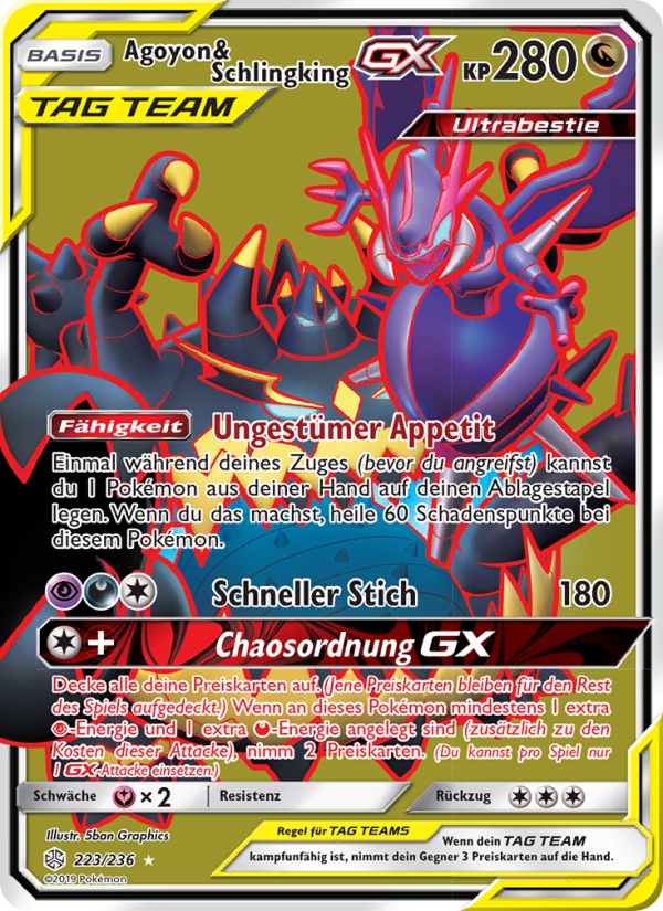 Agoyon & Schlingking GX 223 — Welten im Wandel (German Pokémon TCG card)