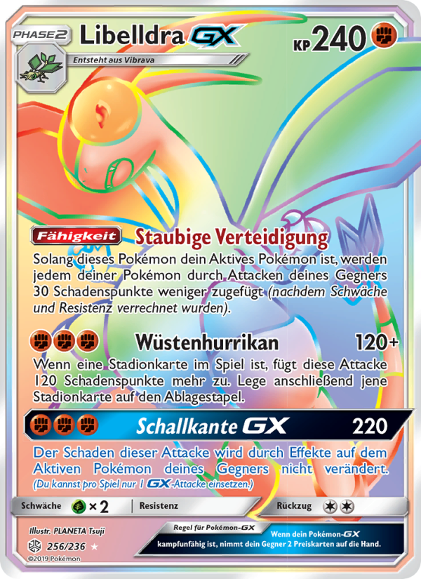 Libelldra GX 256 — Welten im Wandel (German Pokémon TCG card)