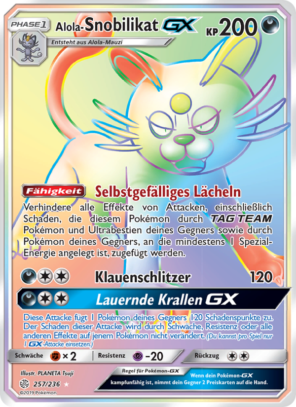 Alola-Snobilikat GX 257 — Welten im Wandel (German Pokémon TCG card)