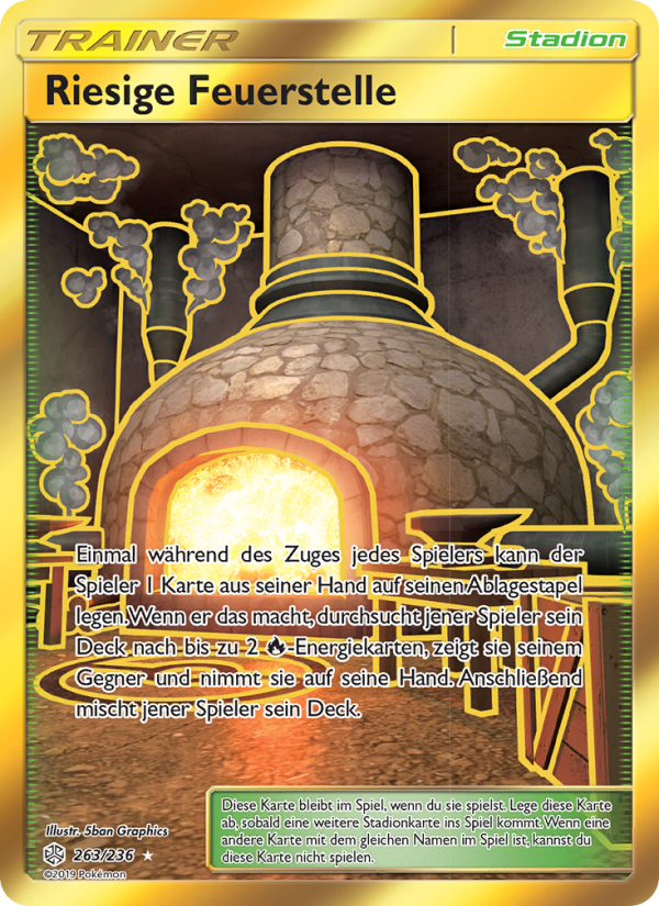 Riesige Feuerstelle 263 — Welten im Wandel (German Pokémon TCG card)