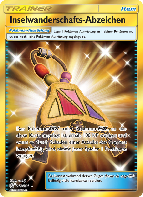 Inselwanderschafts-Abzeichen 265 — Welten im Wandel (German Pokémon TCG card)