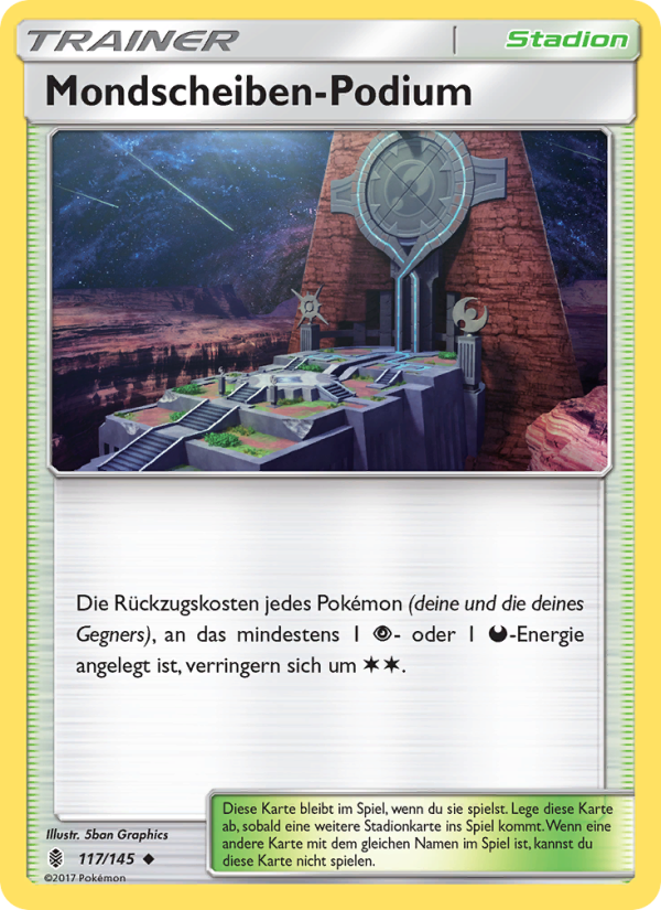 Mondscheiben-Podium 117 — Stunde der Wächter (German Pokémon TCG card)