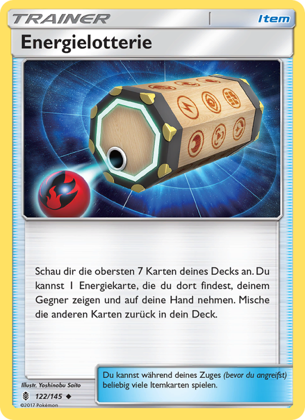 Energielotterie 122 — Stunde der Wächter (German Pokémon TCG card)