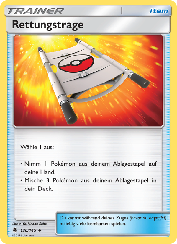 Rettungstrage 130 — Stunde der Wächter (German Pokémon TCG card)