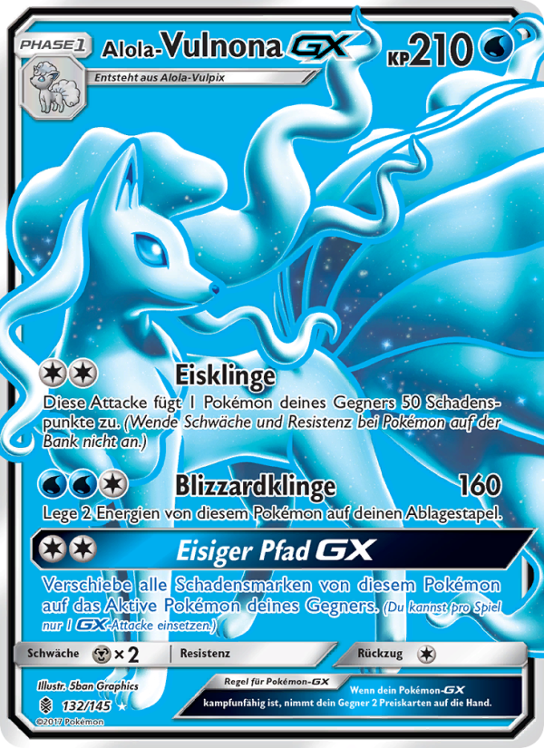 Alola Vulnona GX 132 — Stunde der Wächter (German Pokémon TCG card)