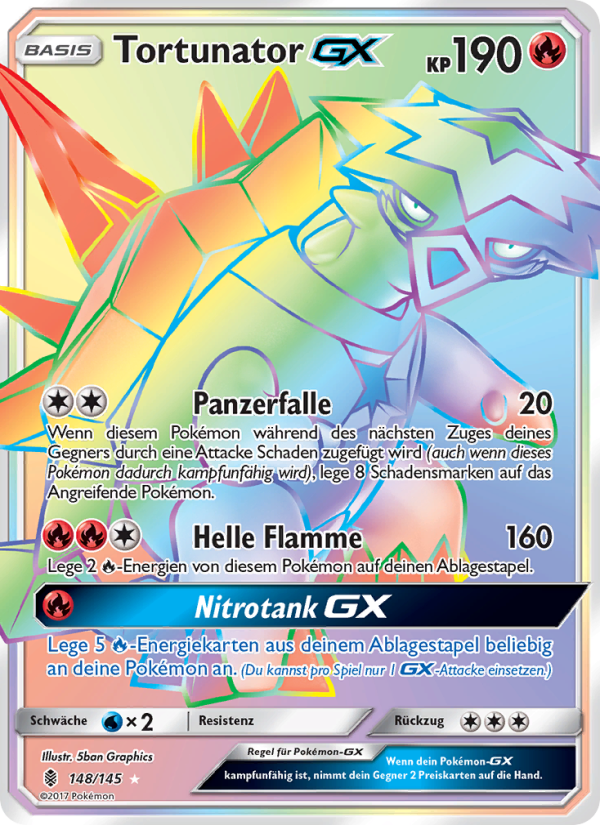 Tortunator GX 148 — Stunde der Wächter (German Pokémon TCG card)