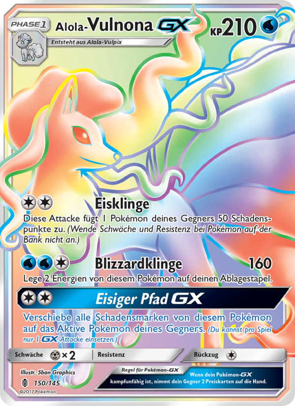 Alola Vulnona GX 150 — Stunde der Wächter (German Pokémon TCG card)