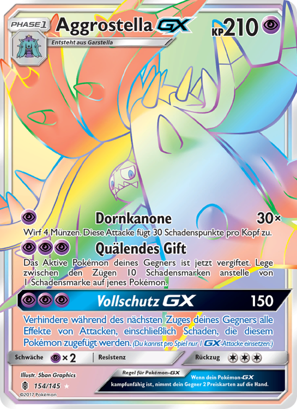 Aggrostella GX 154 — Stunde der Wächter (German Pokémon TCG card)