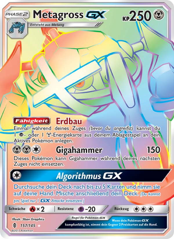Metagross GX 157 — Stunde der Wächter (German Pokémon TCG card)