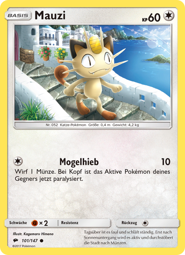 Mauzi 101 — Burning Shadows (German Pokémon TCG card)