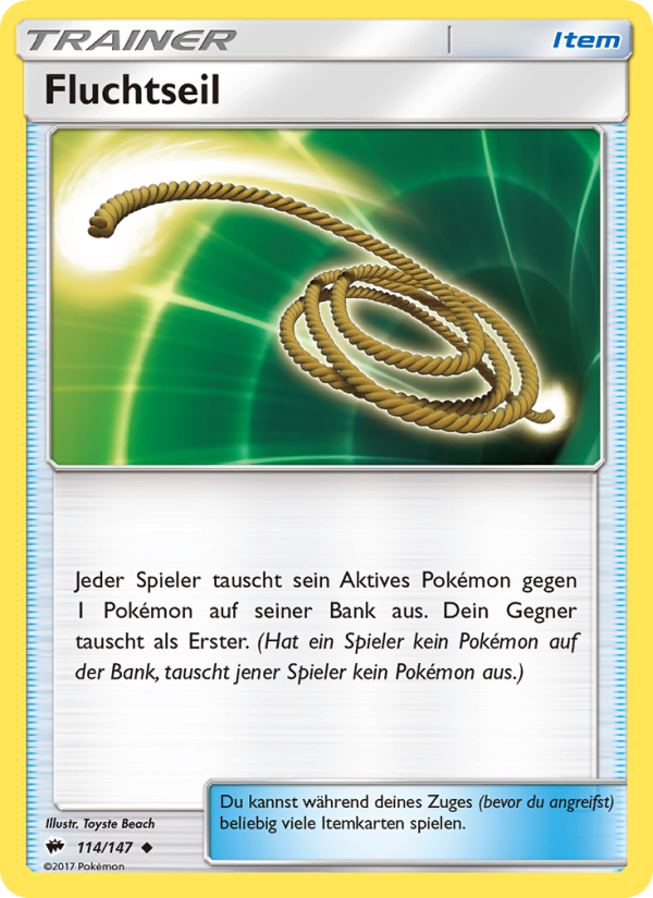 Fluchtseil 114 — Nacht in Flammen (German Pokémon TCG card)