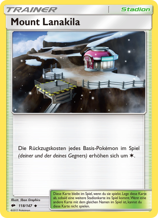 Mount Lanakila 118 — Nacht in Flammen (German Pokémon TCG card)