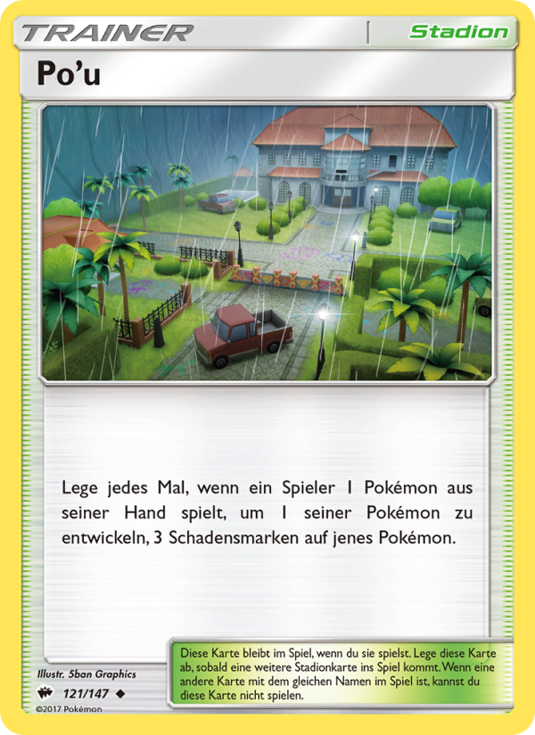 Po’u 121 — Nacht in Flammen (German Pokémon TCG card)