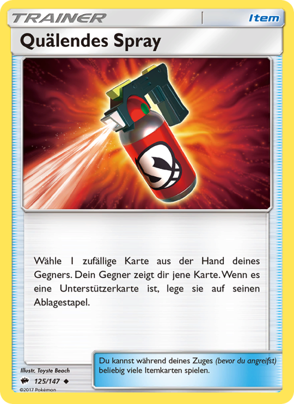 Quälendes Spray 125 — Nacht in Flammen (German Pokémon TCG card)