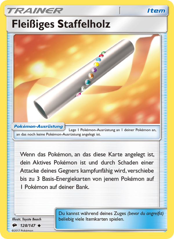 Fleißiges Staffelholz 128 — Nacht in Flammen (German Pokémon TCG card)