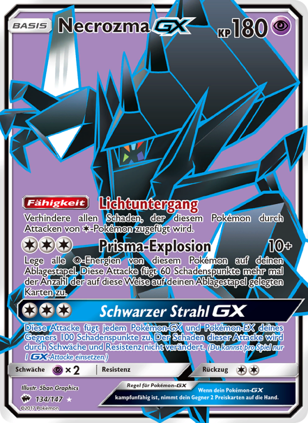 Necrozma GX 134 — Nacht in Flammen (German Pokémon TCG card)
