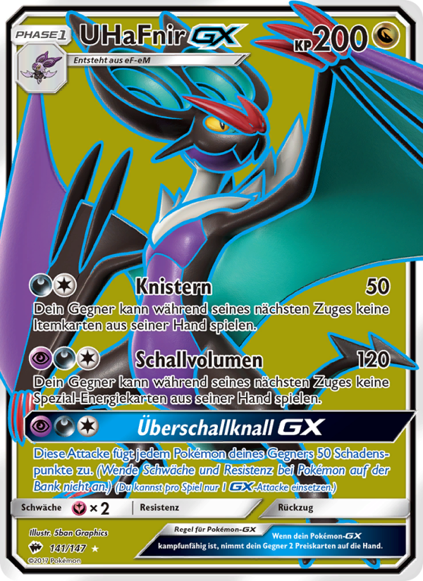 UHaFnir GX 141 — Nacht in Flammen (German Pokémon TCG card)