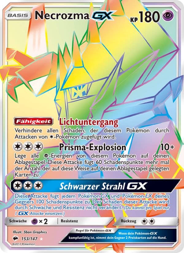 Necrozma GX 153 — Nacht in Flammen (German Pokémon TCG card)