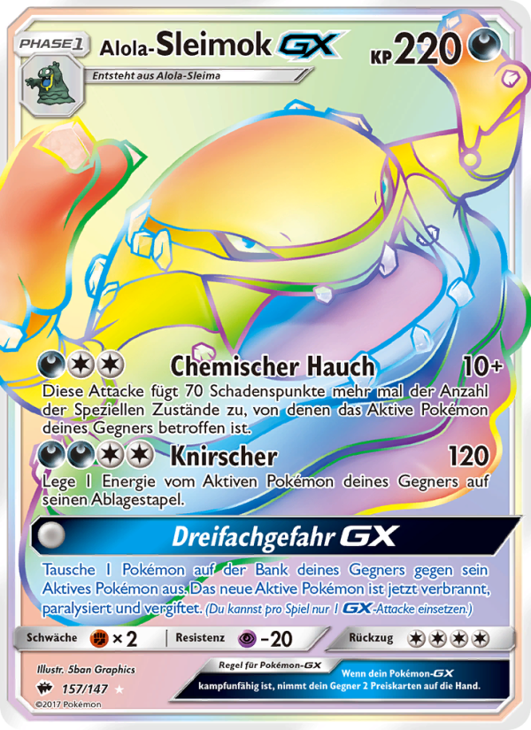 Alola-Sleimok GX 157 — Nacht in Flammen (German Pokémon TCG card)