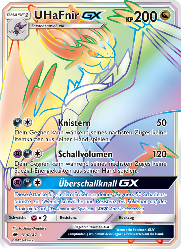UHaFnir GX 160 — Nacht in Flammen (German Pokémon TCG card)