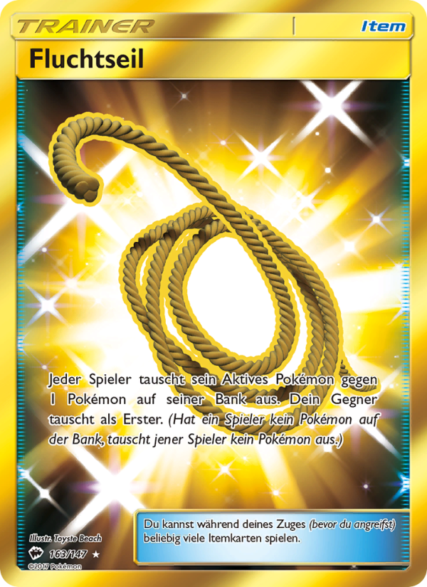 Fluchtseil 163 — Nacht in Flammen (German Pokémon TCG card)