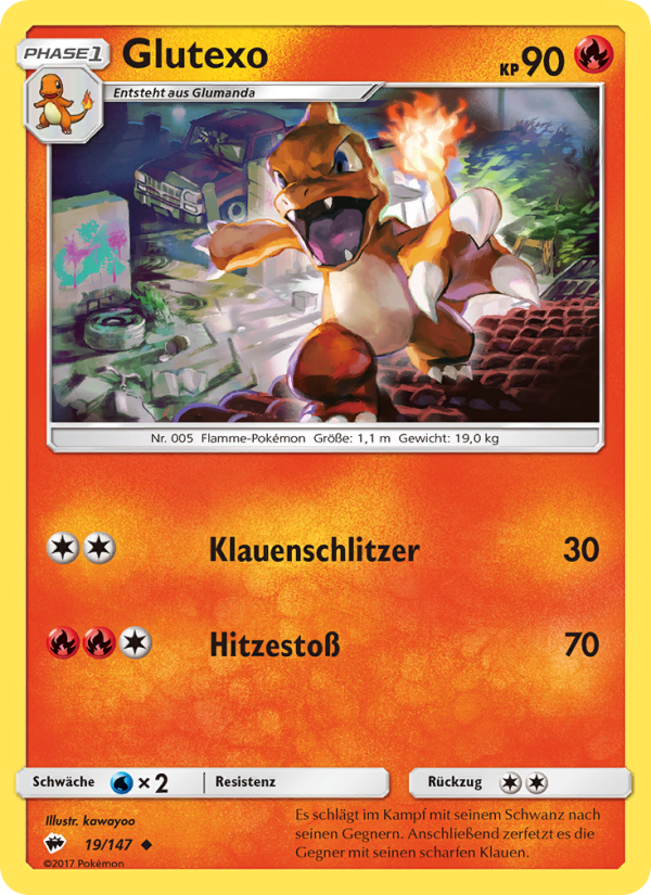 Glutexo 19 — Burning Shadows (German Pokémon TCG card)